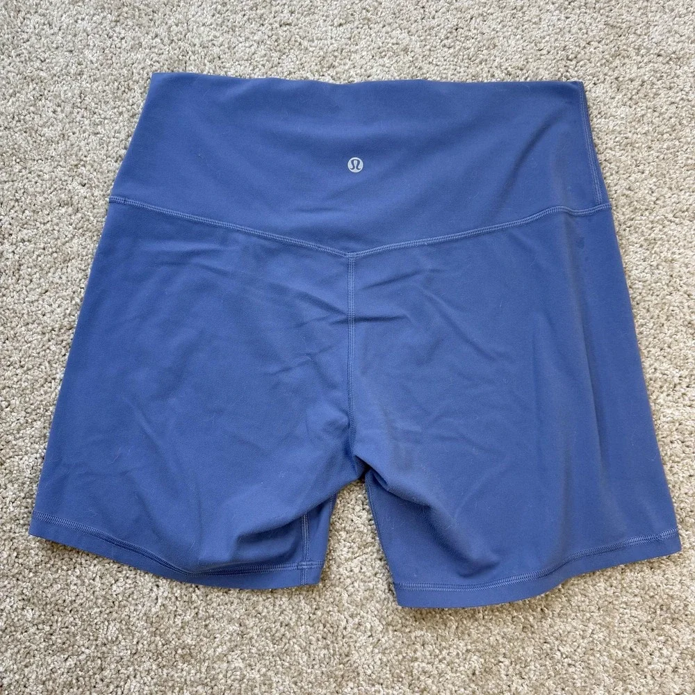 Lululemon Bike Shorts Womens 4 Blue High Rise 6